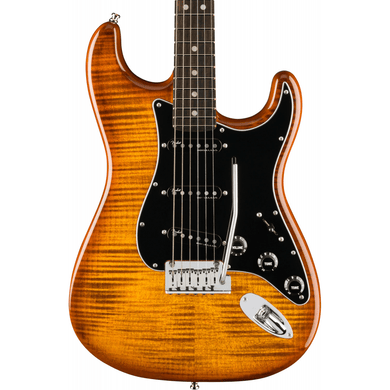 [PREORDER] Fender American Ultra Limited Edition Stratocaster Electric Guitar, Ebony FB, Tiger