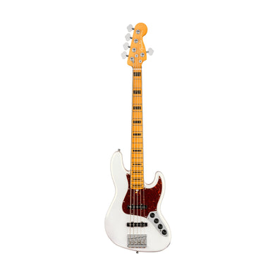 [PREORDER] Fender American Ultra 5-String Jazz Bass Guitar, Maple FB, Arctic Pearl