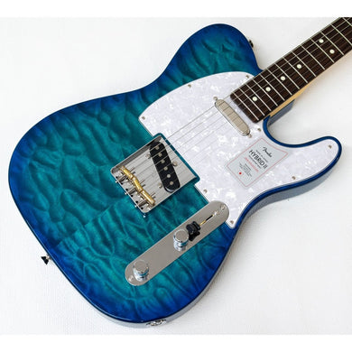 [PREORDER] Fender Japan Hybrid II Telecaster Electric Guitar w/Quilt Maple Top, RW FB, Aquamarine