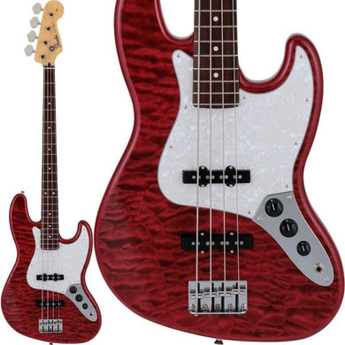 [PREORDER] Fender Japan Hybrid II Jazz Bass Guitar w/Quilt Maple Top, RW FB, Red Beryl