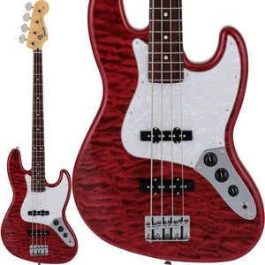 [PREORDER] Fender Japan Hybrid II Jazz Bass Guitar w/Quilt Maple Top, RW FB, Red Beryl