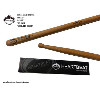 Heartbeat HBS 5A RED HICKORY OVAL Drumsticks