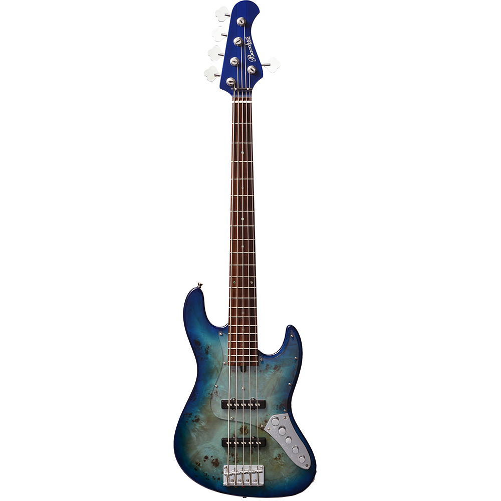 Bacchus WJB5-BP Act BL-B Blue Burst 5-String Active Bass