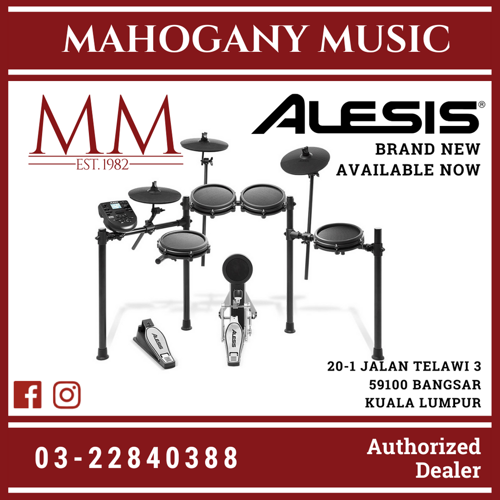 Alesis Nitro Mesh Electronic Drum Kit Mahogany Music