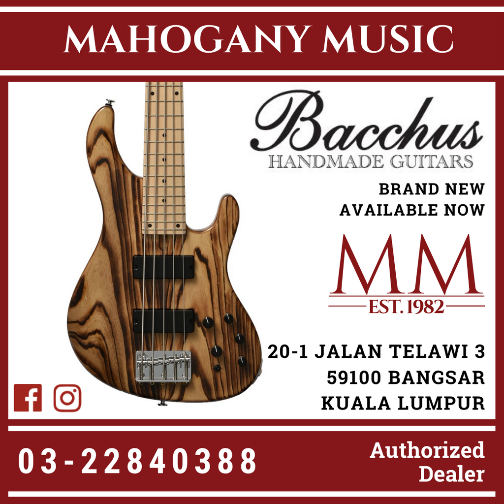 Bacchus TF5-STD-ASH NA-BN-(Maple) Ash Natural 5-String Active Bass 