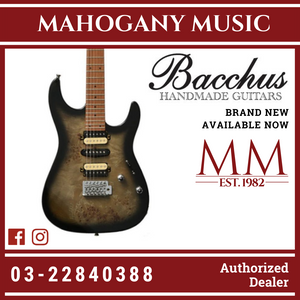 Bacchus IMPERIAL24-BP-RSM/M Universe Series Roasted Maple Electric Guitar, Black Burst