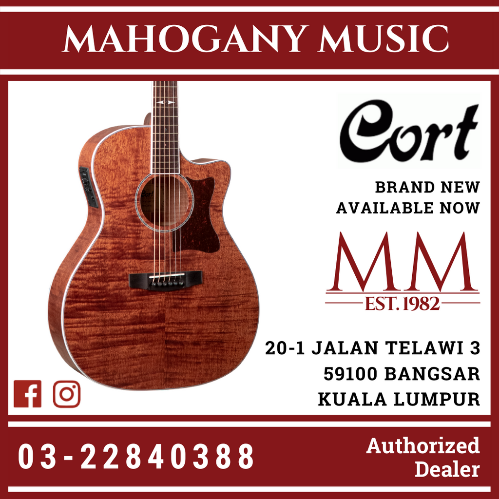 Cort GA5F-FMH Grand Regal Acoustic Guitar – Mahogany Music