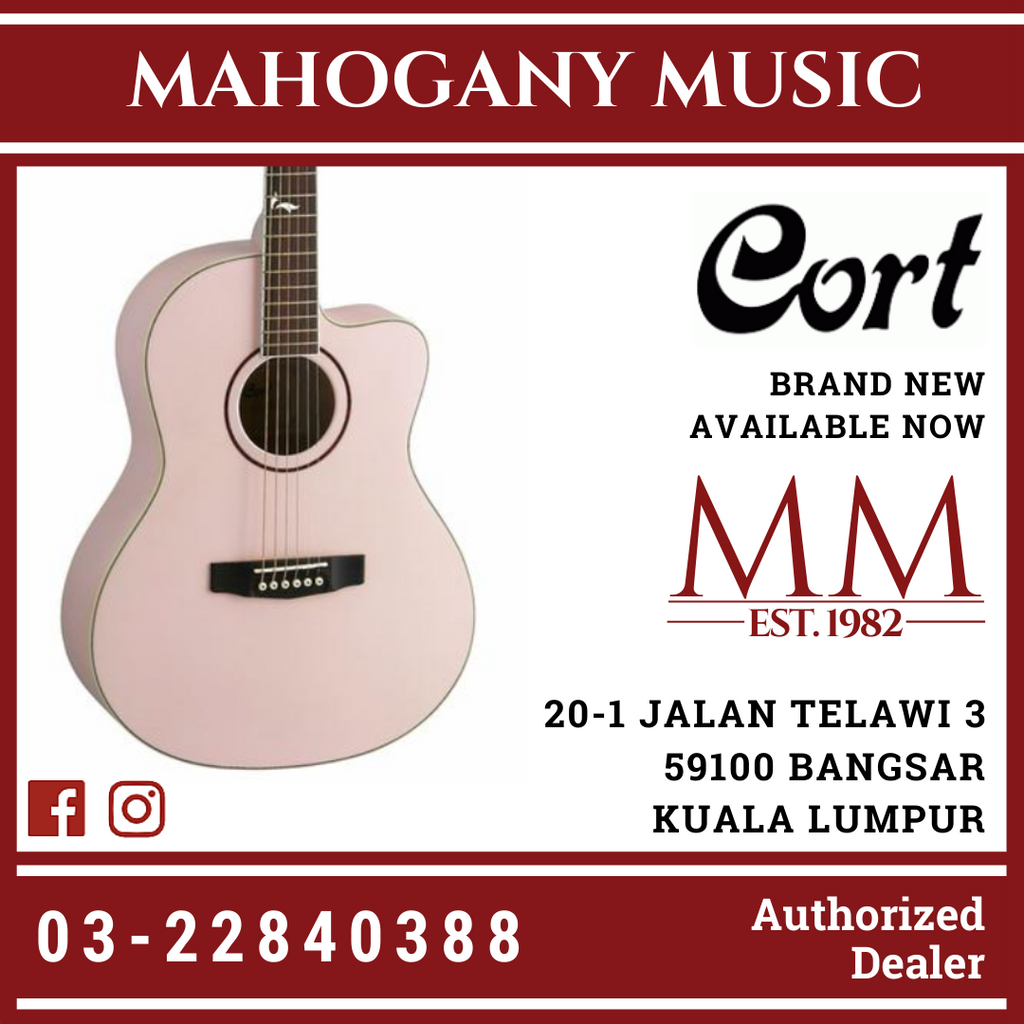 Cort JADE-2 Pale Pink Acoustic Guitar – Mahogany Music