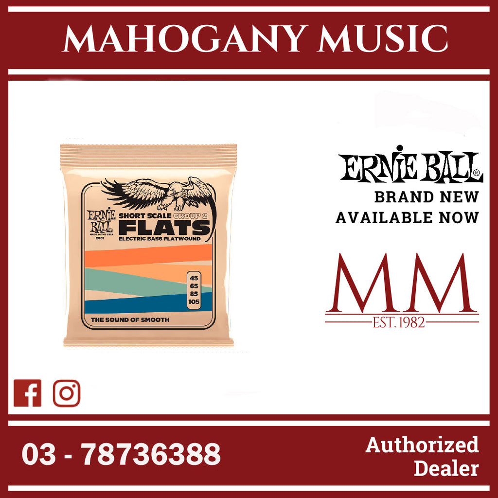 Ernie Ball P02801 Flatwound Group 2 Short Scale Electric Bass Strings