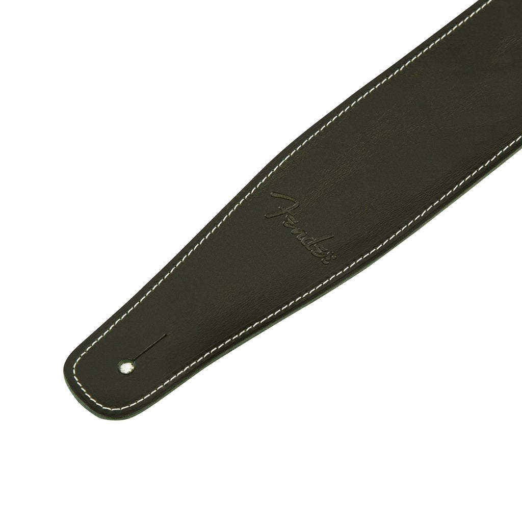 Fender Brokenin Leather Guitar Strap, Green, 2.5inch Mahogany Music