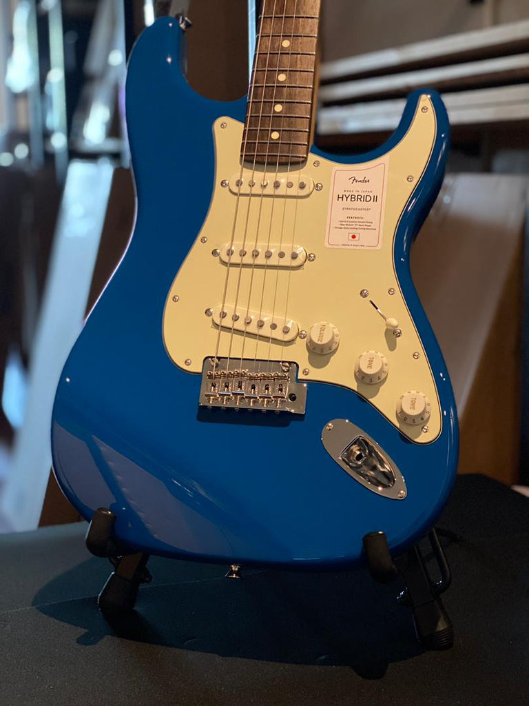 Fender Japan Hybrid II Stratocaster Electric Guitar, RW FB, Forest Blu
