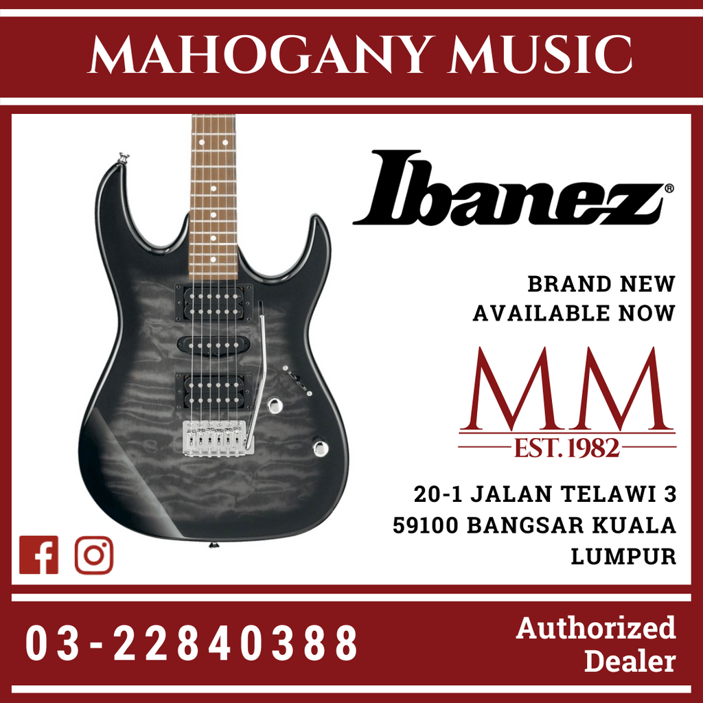 Ibanez GRX70QA GIO RX Series Electric Guitar Transparent Black