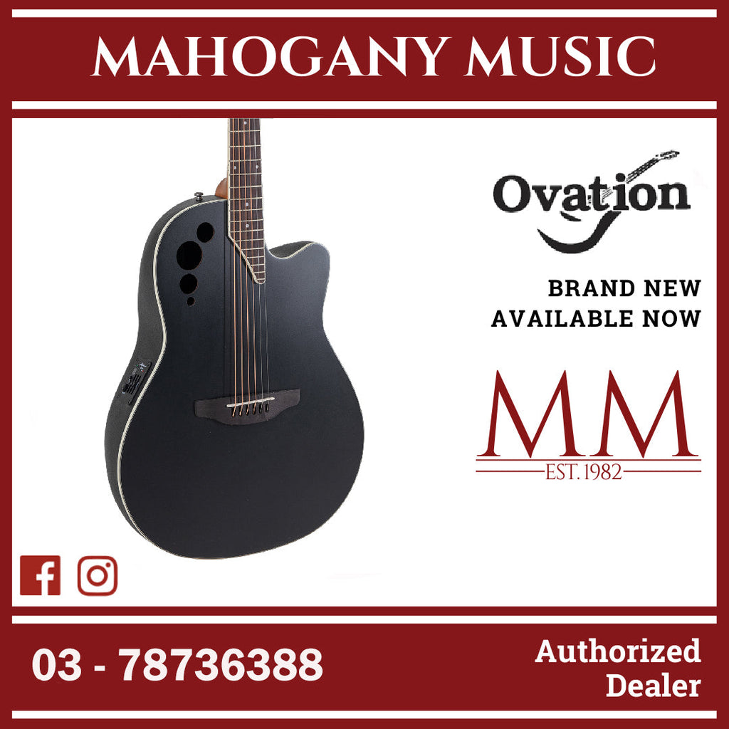 Ovation Applause エレアコ AE44II-5 ケース付 OVATION AE44II-5 Applause Elite Mid Cutaway Satin Black