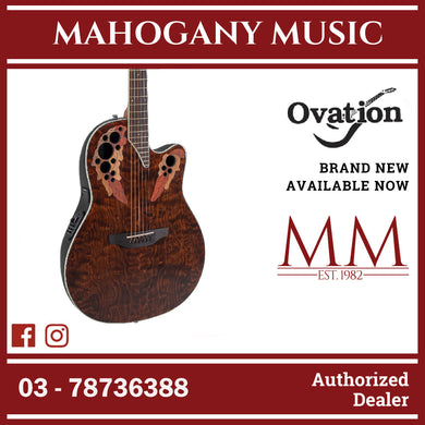 Ovation CE48P-TGE-G E-Acoustic Guitar Celebrity Elite Plus Super Shallow Tiger Eye Brown