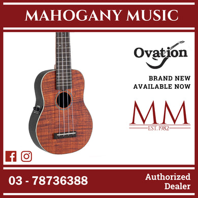 Ovation UCS10P-KOAE-G Soprano E-Acoustic Ukulele Celebrity Regular Plus Natural Koa
