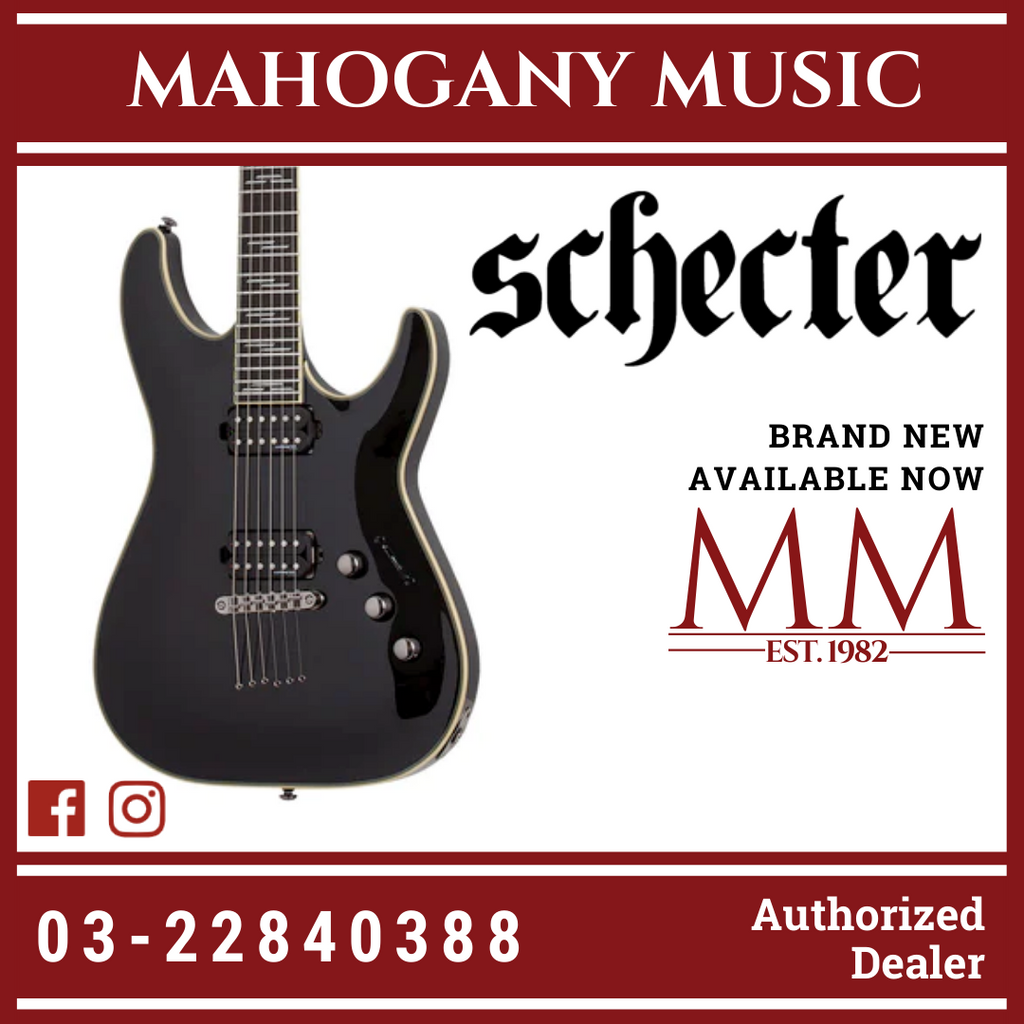 Schecter C1 Blackjack Electric Guitar Black Gloss (C1) Mahogany Music