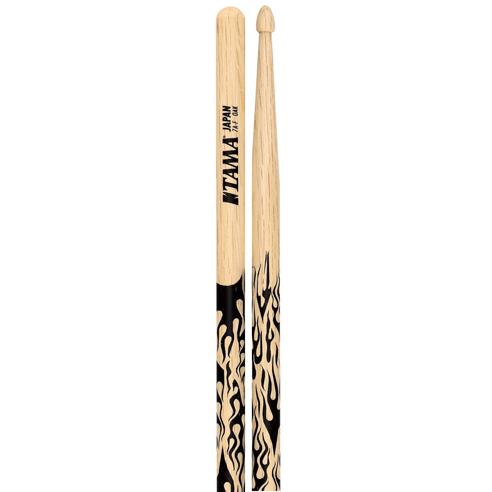 Baguettes De Batterie TAMA 7A En Chêne Japonais - Série Rhythmic Fire, 390mm, Noir/Argent