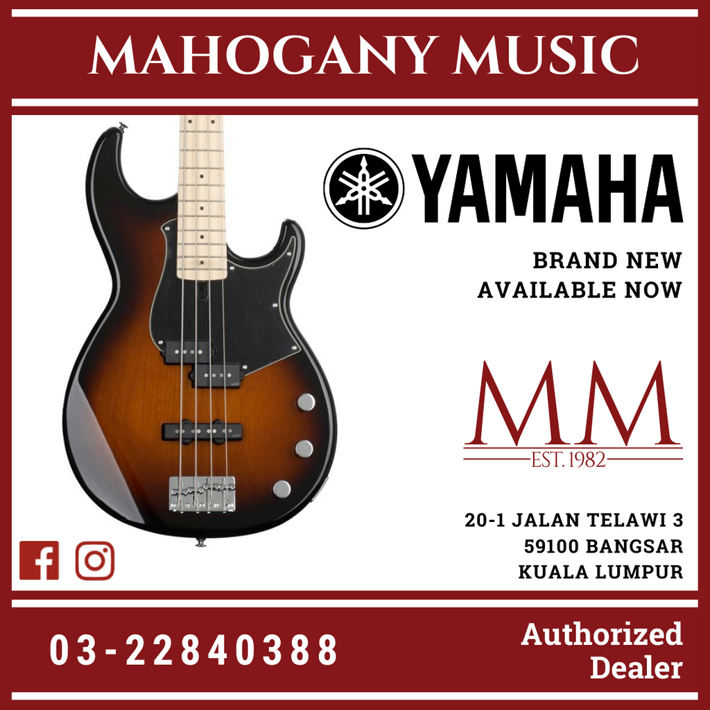 Yamaha BB434M 4-string Electric Bass Guitar with Gator Guitar Hardcase –  Mahogany Music