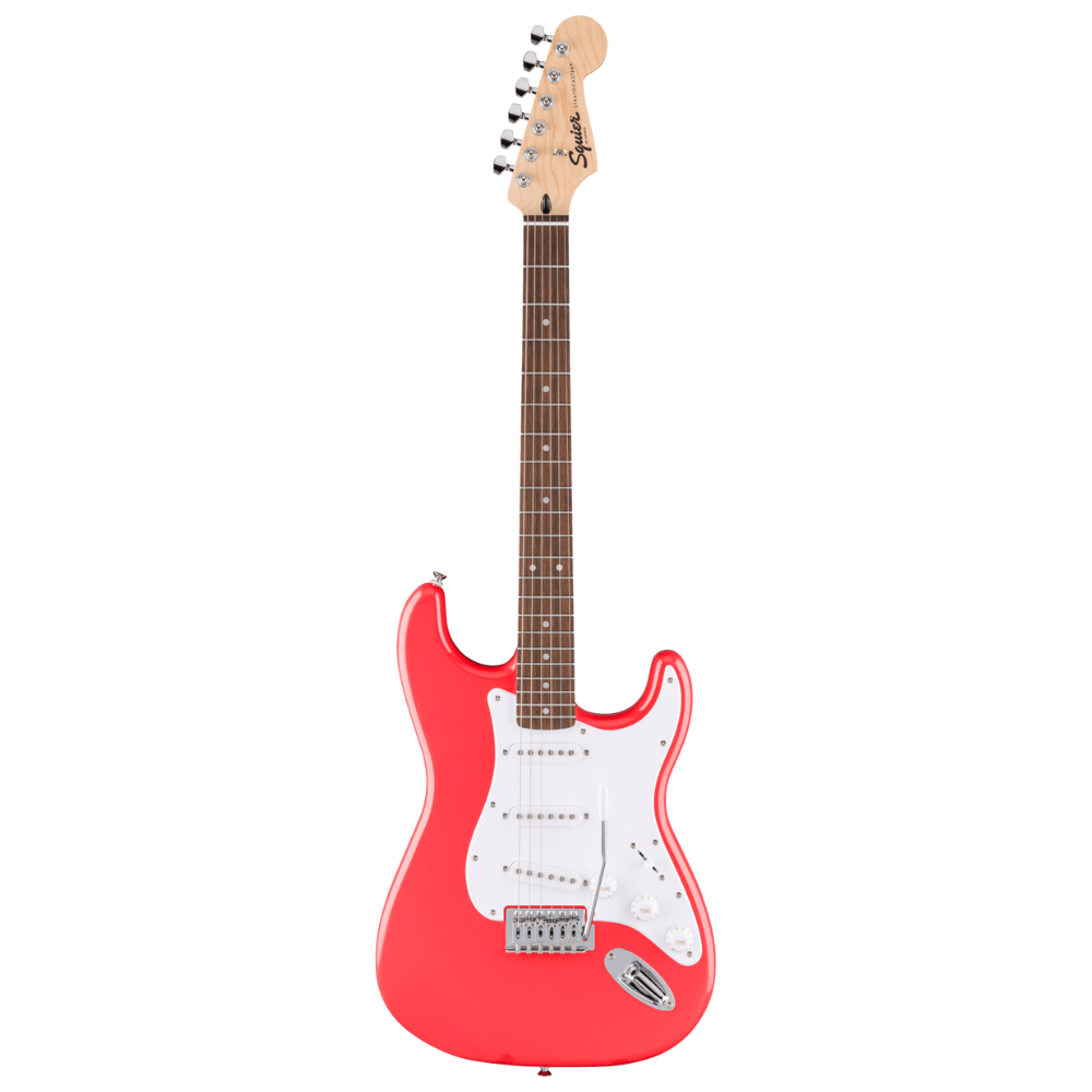[PREORDER] Squier FSR Sonic Stratocaster Electric Guitar w/White Pickguard, Laurel FB, Fiesta Red