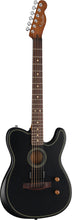 Fender Acoustasonic Standard Telecaster Electric Guitar, RW FB, Black