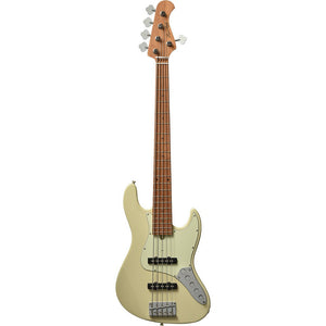 Bacchus WJB5-630-RSM/M-Act-OWH Universe Series Roasted Maple 5-String Electric Bass, Olympic White