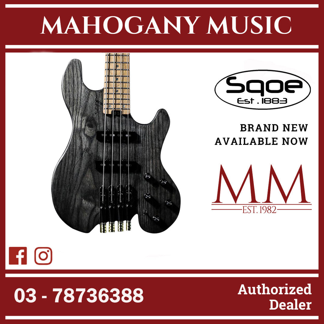 SQOE SEBS990 Active & Passive Headless Short Scale Bass Black