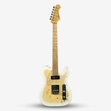 SQOE SETL550 Burl Mahogany with Roasted Maple Fretboard Telecaster Electric Guitar ( SETL / SETL-550 / SETL 550 / Tele ) White