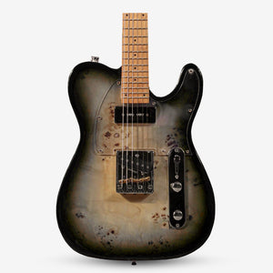 SQOE SETL550 Burl Mahogany with Roasted Maple Fretboard Telecaster Electric Guitar ( SETL / SETL-550 / SETL 550 / Tele ) Black