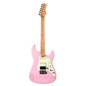 SQOE SEST800 HSS Roasted Maple Series Electric Guitar ( SEST / SEST-800 / ST 800 ) pink