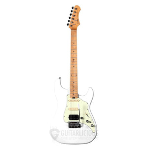 SQOE SEST800 HSS Roasted Maple Series Electric Guitar ( SEST / SEST-800 / ST 800 ) White