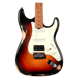 SQOE SEST960 HSS Roasted Maple Relic Series Electric Guitar ( SEST / SEST-960 / ST 960 ) Sunburst