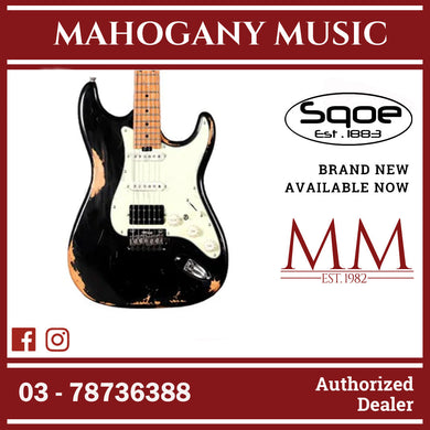 SQOE SEST960 HSS Roasted Maple Relic Series Electric Guitar ( SEST / SEST-960 / ST 960 ) black