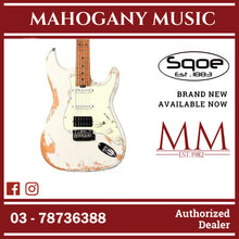SQOE SEST960 HSS Roasted Maple Relic Series Electric Guitar ( SEST / SEST-960 / ST 960 ) White