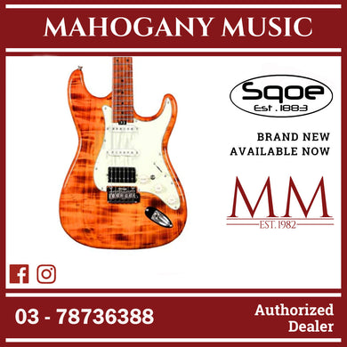 SQOE SEST980 HSS Roasted Maple Series Electric Guitar - Torched Natural ( SEST / SEST-980 / ST 980 )