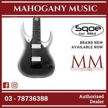 SQOE SEIB7S 7 String with Roasted Maple Neck Electric Guitar ( Humbucker / SEIB7S / SEIB - 7S) Satin Neon Silver