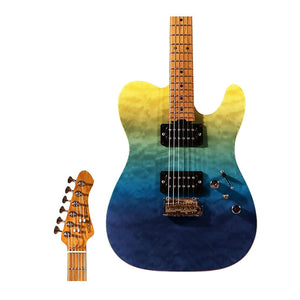 SQOE SETL900 HH Roasted Maple Series Telecaster Electric Guitar ( SETL 900 / SETL-900 ) Beach Fade Surf