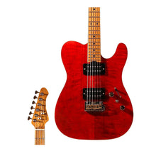 SQOE SETL900 HH Roasted Maple Series Telecaster Electric Guitar ( SETL 900 / SETL-900 ) Transparent Red