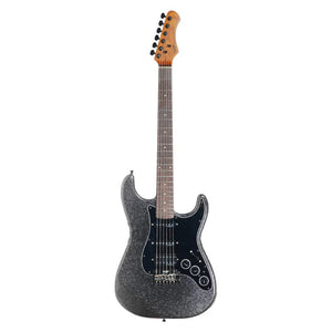 SQOE SEST880 HSS Roasted Maple Smart Electric Guitar ( SEST / SEST-800 / ST 800 ) Ice Silver
