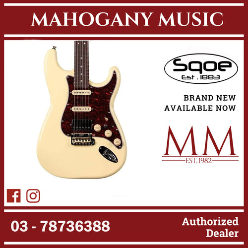 SQOE SEST1000 Premium Custom Series HSS Electric Guitar with Hardcase ( SEST / SEST-1000 / ST 1000 ) Olympic White