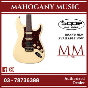 SQOE SEST1000 Premium Custom Series HSS Electric Guitar with Hardcase ( SEST / SEST-1000 / ST 1000 ) Olympic White