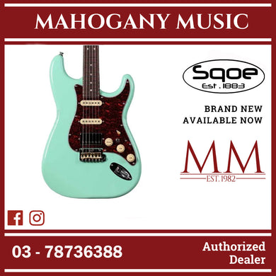 SQOE SEST1000 Premium Custom Series HSS Electric Guitar with Hardcase ( SEST / SEST-1000 / ST 1000 ) Mint Green