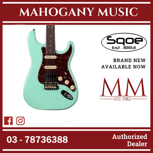 SQOE SEST1000 Premium Custom Series HSS Electric Guitar with Hardcase ( SEST / SEST-1000 / ST 1000 ) Mint Green