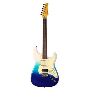 SQOE SEST1001 Custom Series HSS Electric Guitar with Hardcase ( SEST / SEST-1001 / ST 1001 ) Belair Blue B