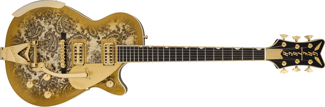 [PREORDER] Gretsch G6134TG Limited Edition Paisley Penguin Guitar w/String-Thru Bigsby, Ebony FB, Gold Paisley