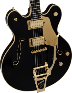 [PREORDER] Gretsch Broadkaster LX Center Block Guitar w/String-Thru Bigsby & Gold Hardware, Ebony FB, Black