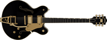 [PREORDER] Gretsch Broadkaster LX Center Block Guitar w/String-Thru Bigsby & Gold Hardware, Ebony FB, Black