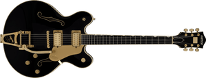 [PREORDER] Gretsch Broadkaster LX Center Block Guitar w/String-Thru Bigsby & Gold Hardware, Ebony FB, Black