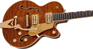 [PREORDER] Gretsch Ltd Ed Falcon Center Block Jr Guitar w/Bigsby Quilted Maple, Ebony FB, Roundup Orange