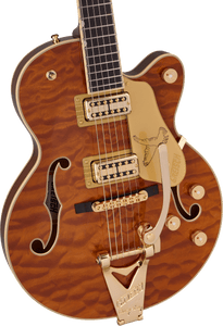 [PREORDER] Gretsch Ltd Ed Falcon Center Block Jr Guitar w/Bigsby Quilted Maple, Ebony FB, Roundup Orange