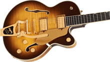 [PREORDER] Gretsch Broadkaster Jr. LX Figured Center Block w/String-Thru Bigsby & Gold Hardware, Caramel Dawn
